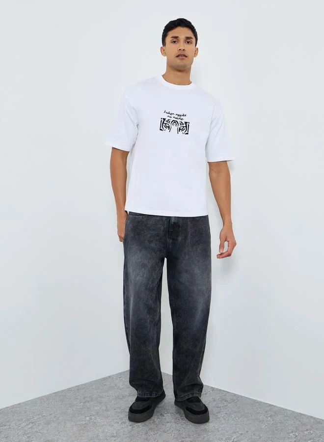 ستايلي جينز باجي بغسيل داكن للرجال